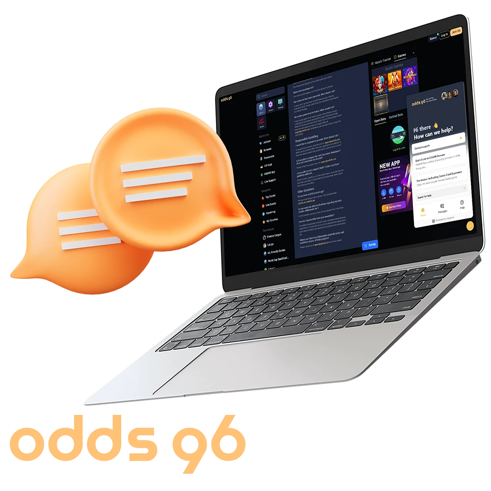 If you have any questions, you can contact Odds96's 24/7 support team or send an email.